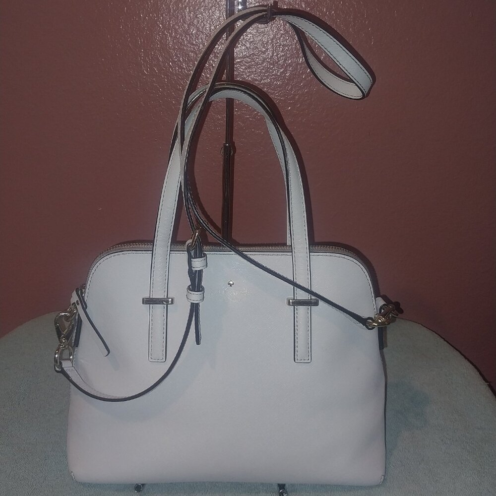KATE SPADE 2WAY LIGHT GREY LEATHER CROSSBODY/ HAND BAG - Picture 14 of 15